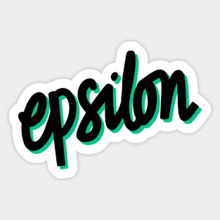 Greek Alphabet: epsilon (black-green) Sticker